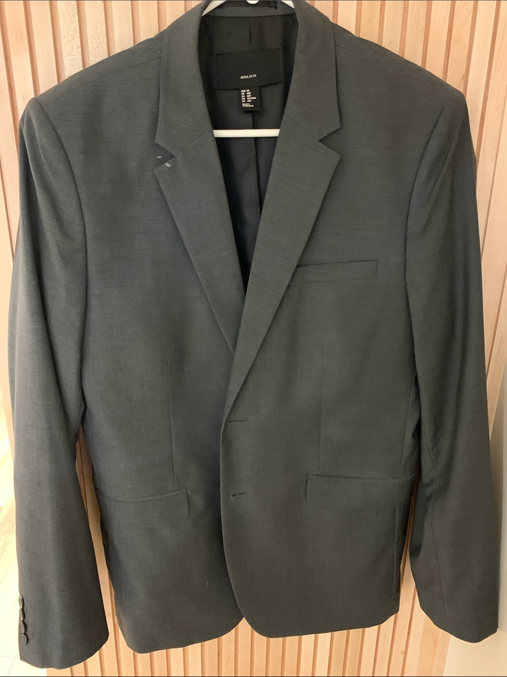 H&M Men's Charcoal Single-Breasted Suit Blazer